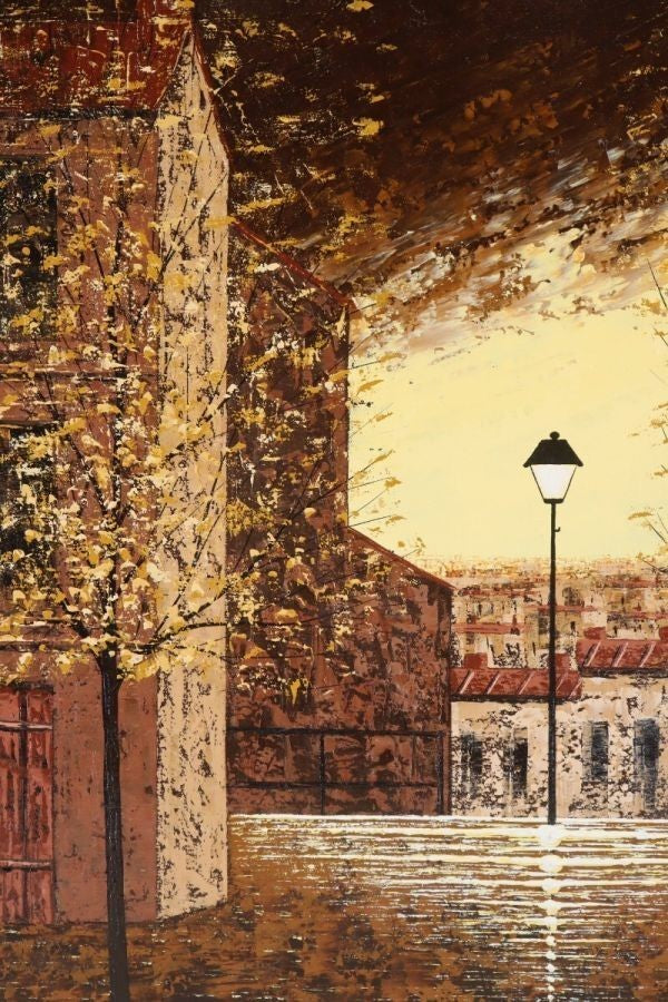 Street scene Paris 1978 Oil painting by Petrovic Montmartre