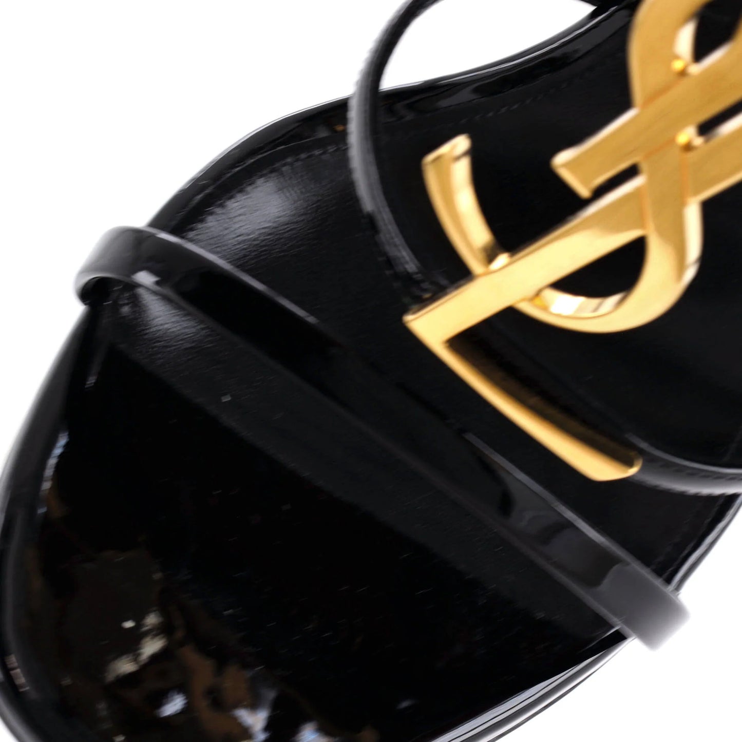 100 Saint Laurent Women's Cassandra Heeled Sandals Patent