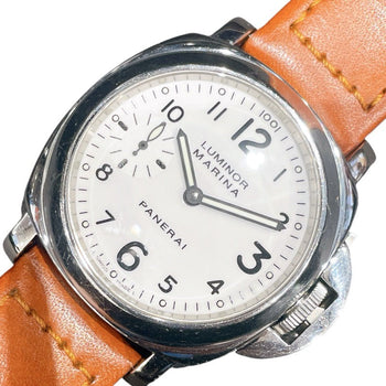 Panerai Luminor Marina Pam00003 White Silver Leather Strap