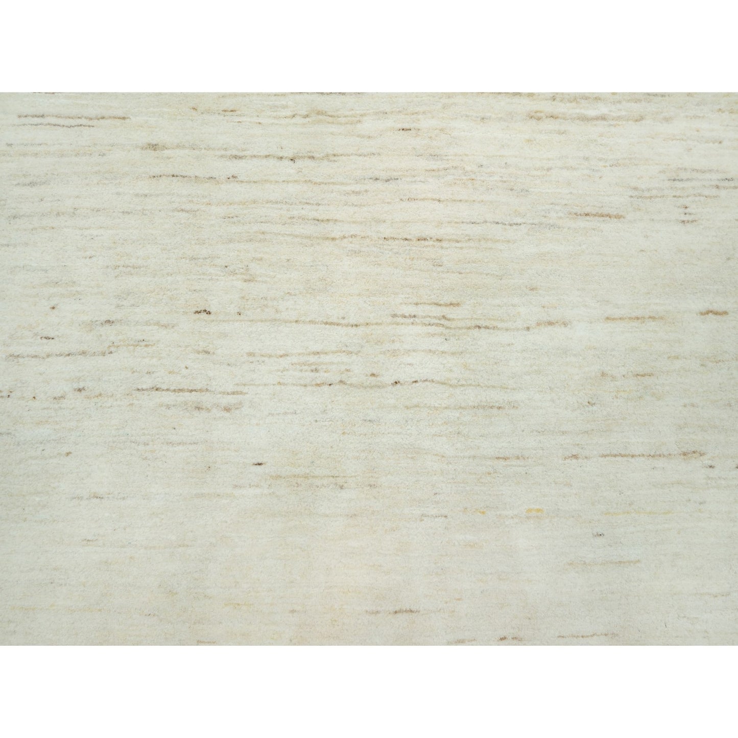 5'X5' White Thick And Plush Plain Design Wool Hand Knotted Rug