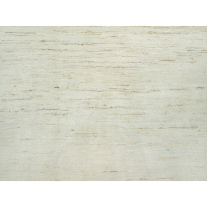 5'X5' White Thick And Plush Plain Design Wool Hand Knotted Rug