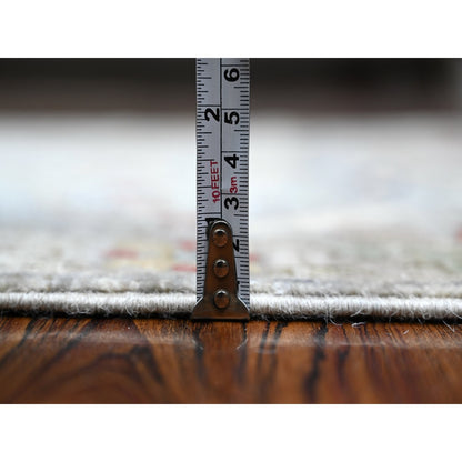 3'X11'7" Dorian Gray Bidjar Garus Hand Knotted Wool Runner Aryana Rug