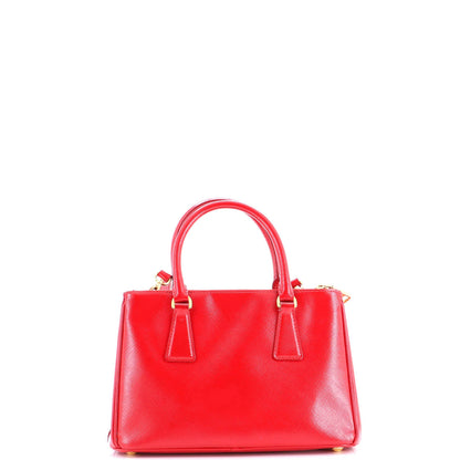 Small Prada Double Zip Lux Tote Vernice Saffiano Leather