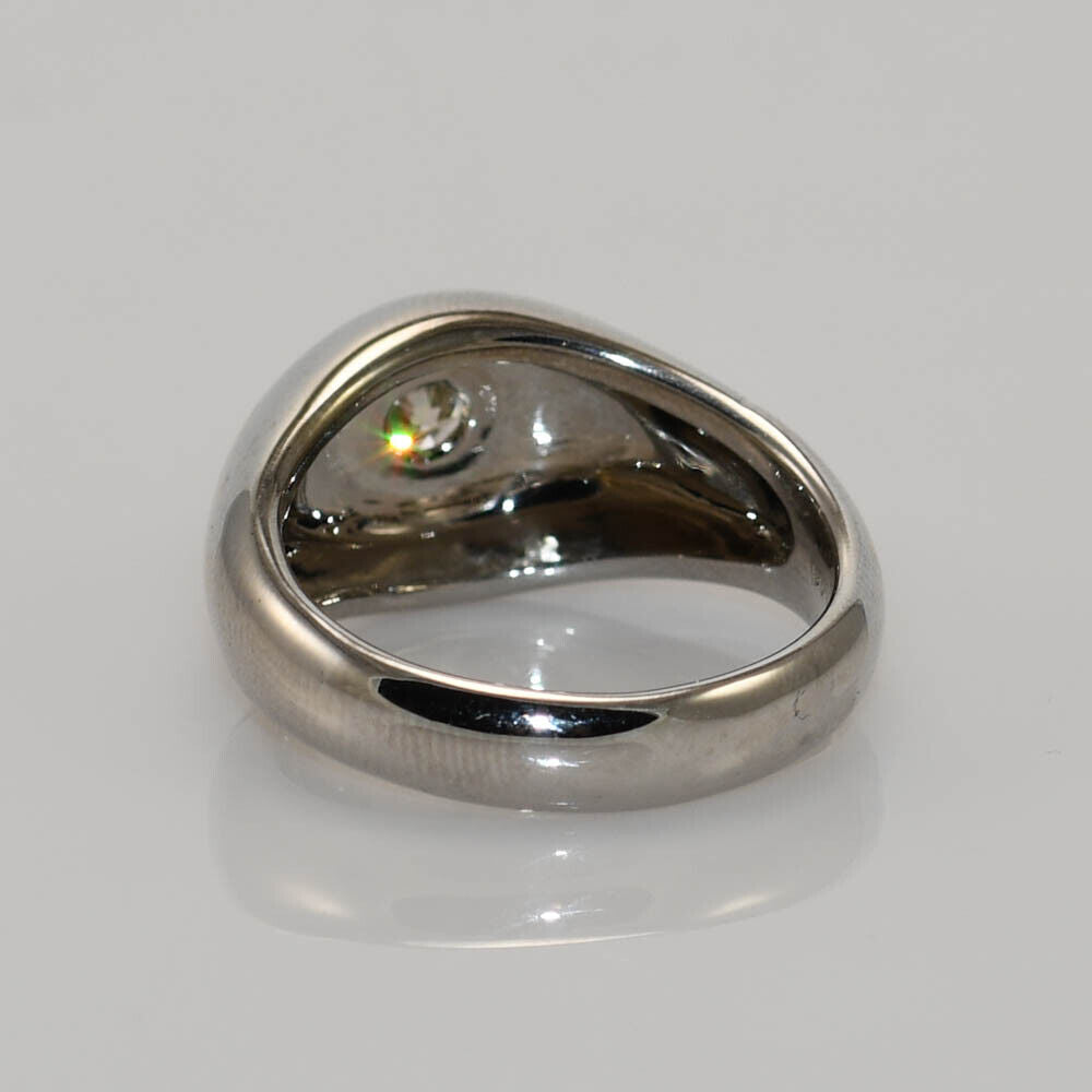 18K White Gold Men'S Diamond Solitaire Ring By