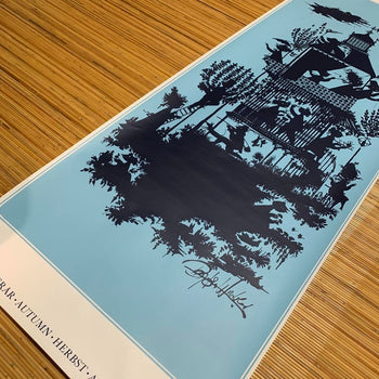 Bjorn Wiinblad Vintage Poster Autumn Season Large 140X50Cm Danish Silhouette Art