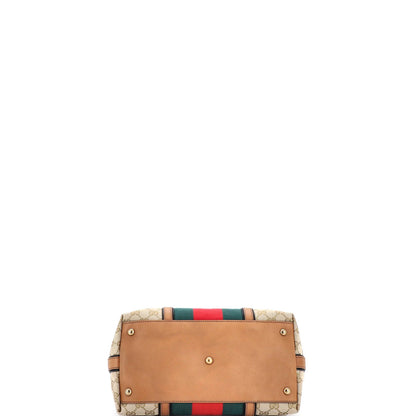 Gucci Rania Convertible Top Handle Bag Web Gg Canvas Small