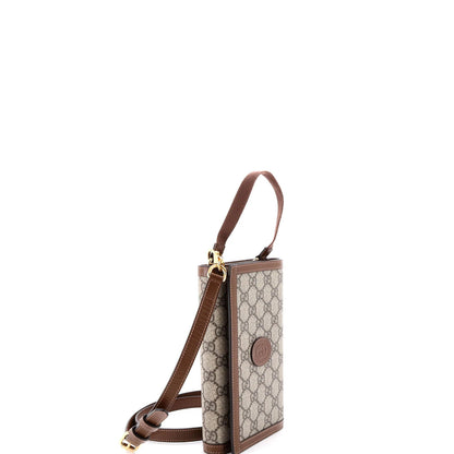 Gucci Interlocking G Patch Top Handle Convertible Wallet Gg Coated Canvas