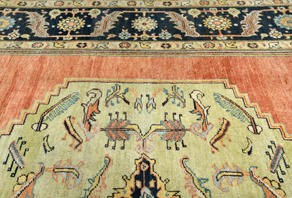 Tribal Geometric Heriz Serapi Oriental Rug Living