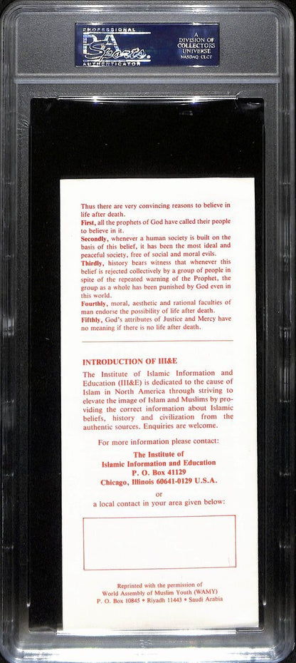 Muhammad Ali Signed/Autographed 8.5X3.5 Islamic Pamphlet Slab Psa/Dna 193450