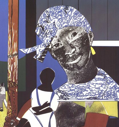 ROMARE BEARDEN Come Sunday Lithograph 30" x 22" 1993 African American
