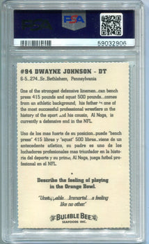Dwayne Johnson 1994 Miami Bumblebee Psa Nm-Mt 8