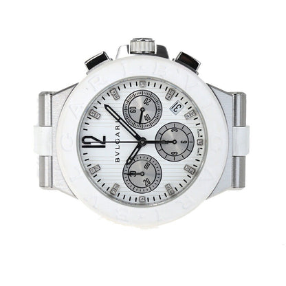 Bvlgari Diagono Chronograph Dg40Sch White Men'S Used Watch #61023
