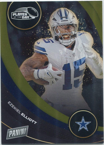 Ezekiel Elliott 2024 Panini Player Of The Day Gold Parallel Card #42 1/10