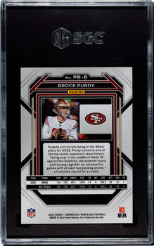 Brock Purdy 2022 Panini Prizm Black Rookie Card #Pb8 Sgc 9.5