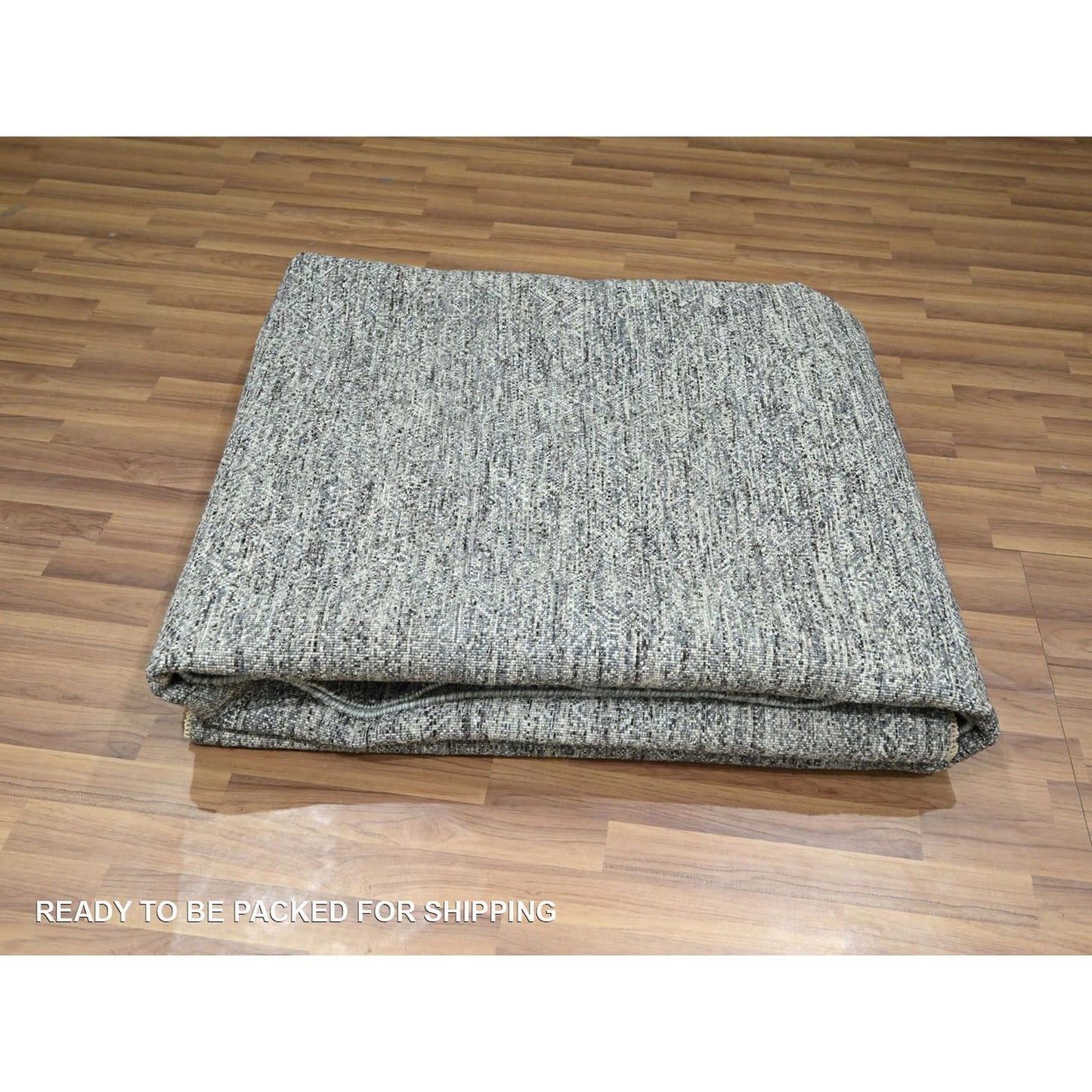 8'X10' Gray Kohinoor Pattern Small Geometric Design Hand Knotted Wool Rug