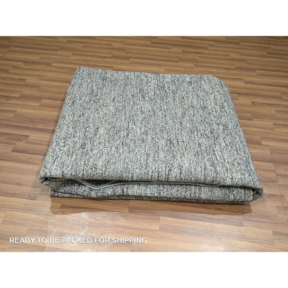 8'X10' Gray Kohinoor Pattern Small Geometric Design Hand Knotted Wool Rug