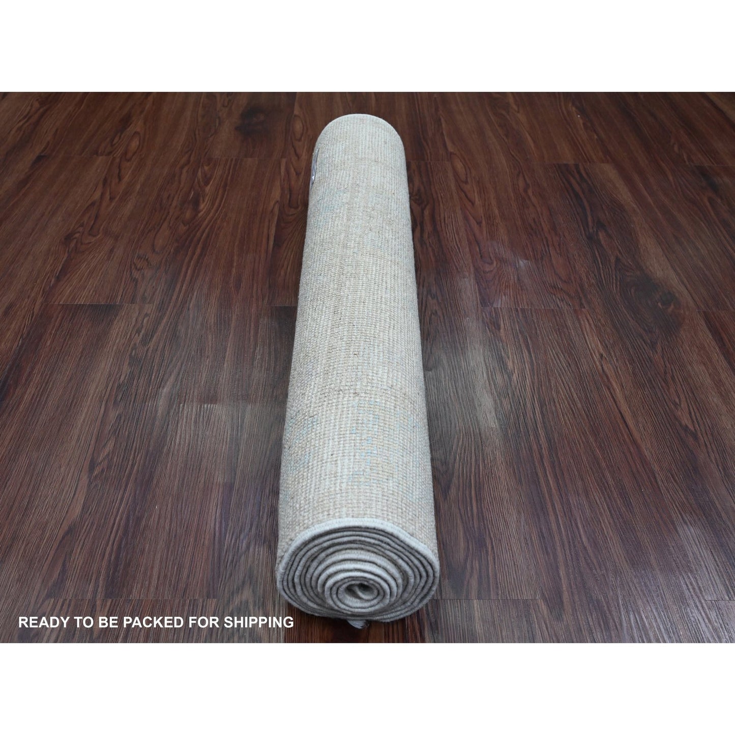 2'7"X9'10" White Angora Oushak Leaf Design Hand Knotted Wool Runner Rug