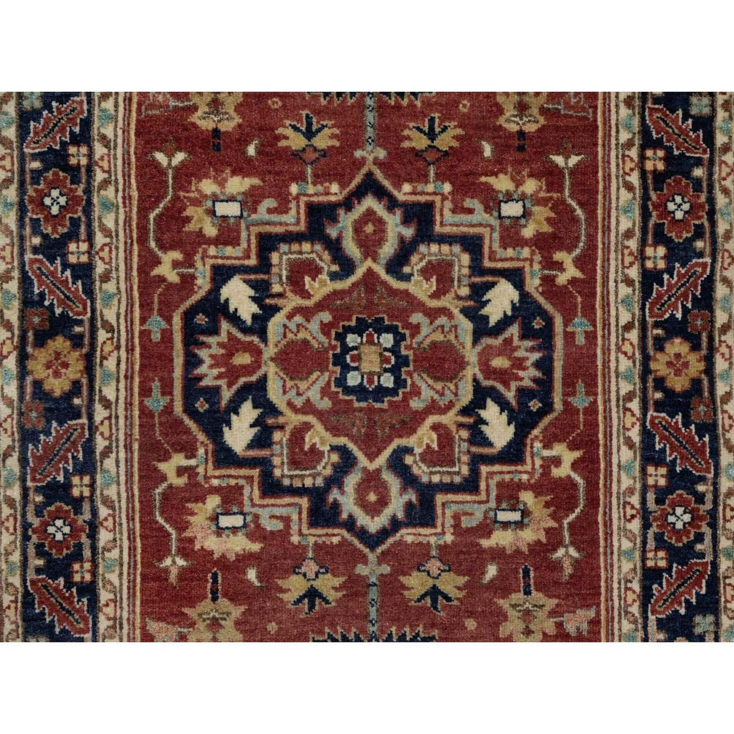 Runner 2'7"x8'2" Red Antiqued Fine Heris Re-Creation Rug Hand Knotted Wool