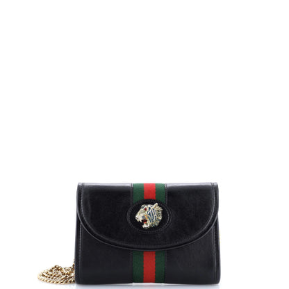 Gucci Rajah Web Chain Shoulder Bag Leather Mini