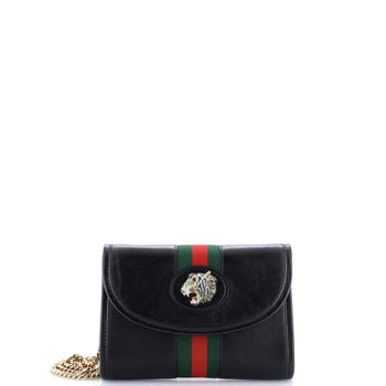 Gucci Rajah Web Chain Shoulder Bag Leather Mini