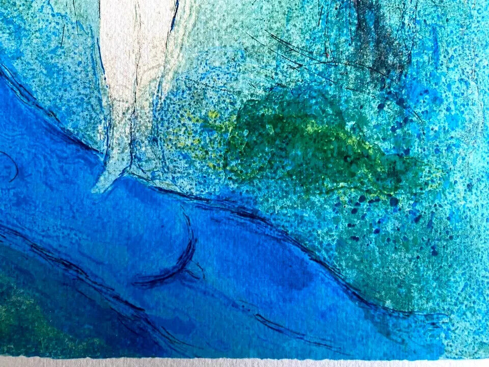 Marc Chagall Lithograph ' The Kiss ' Coa Hand-Signed Pen Hand-Numbered