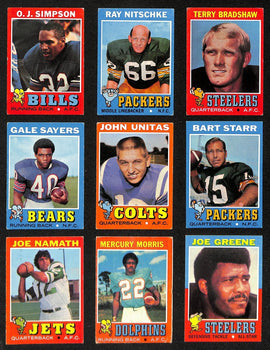 1971 Topps Football Card Complete Set (1-263)
