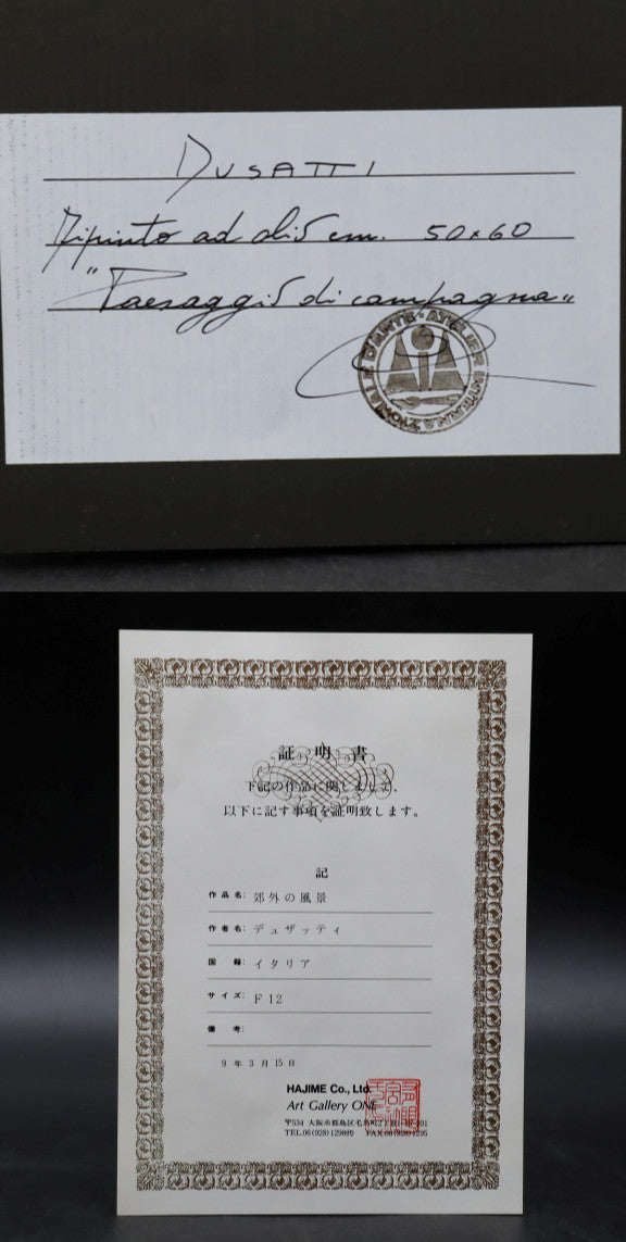 Walter Dusatti (Italy) Original Oil Painting Landscape Countryside Signed Framed