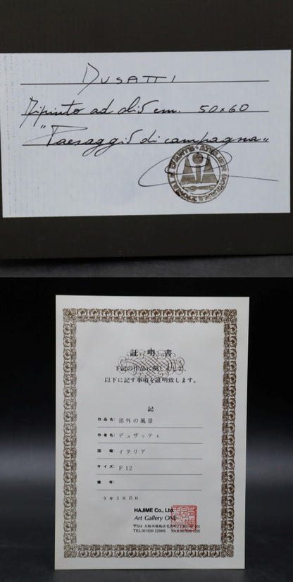 Walter Dusatti (Italy) Original Oil Painting Landscape Countryside Signed Framed