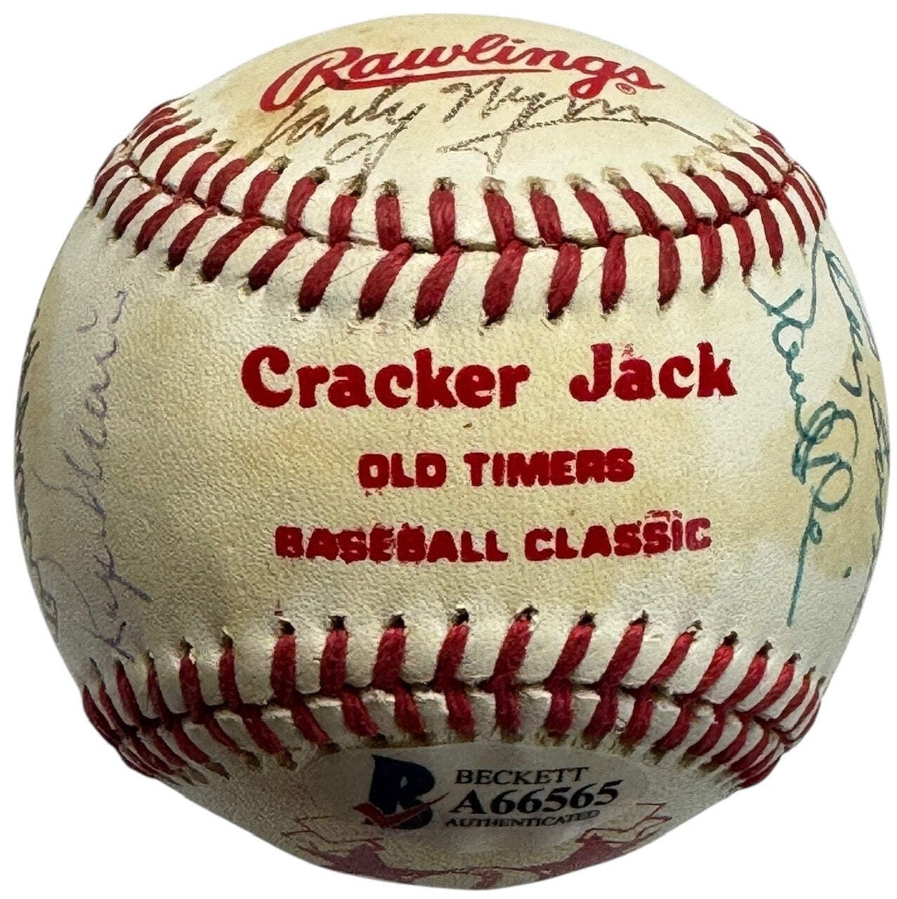 A.L. Cracker Jack Old Timers Autographed Baseball (Beckett)
