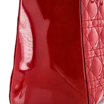 Christian Dior Lady Dior Bag Cannage Quilt Patent Large