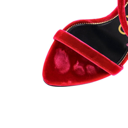 Tom Ford Women'S Padlock Pointy Naked Heeled Sandals Velvet 105