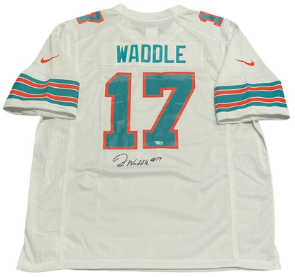 Jaylen Waddle Autographed Dolphins White Jersey