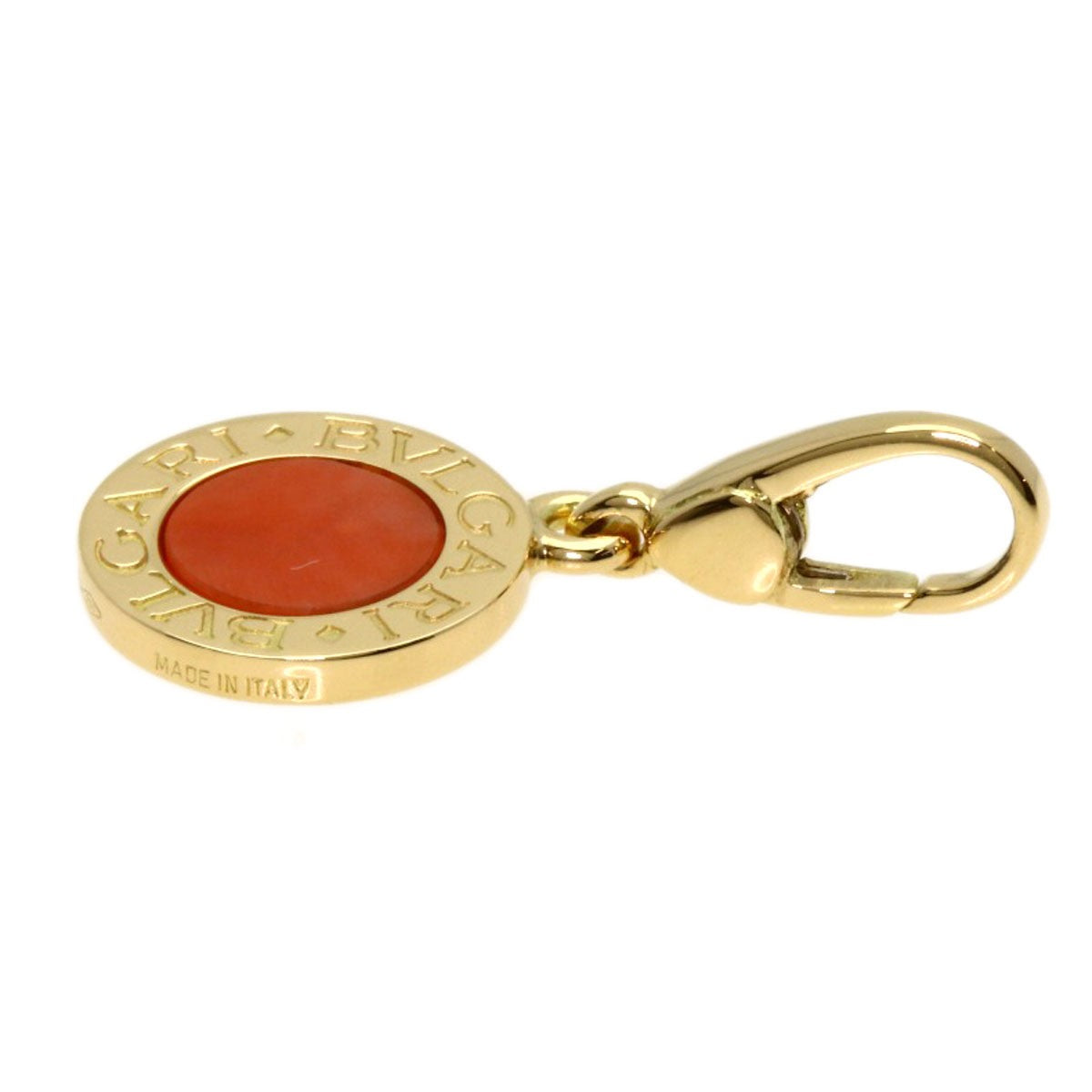 Gold BVLGARI Coral Pendant top K18 Yellow