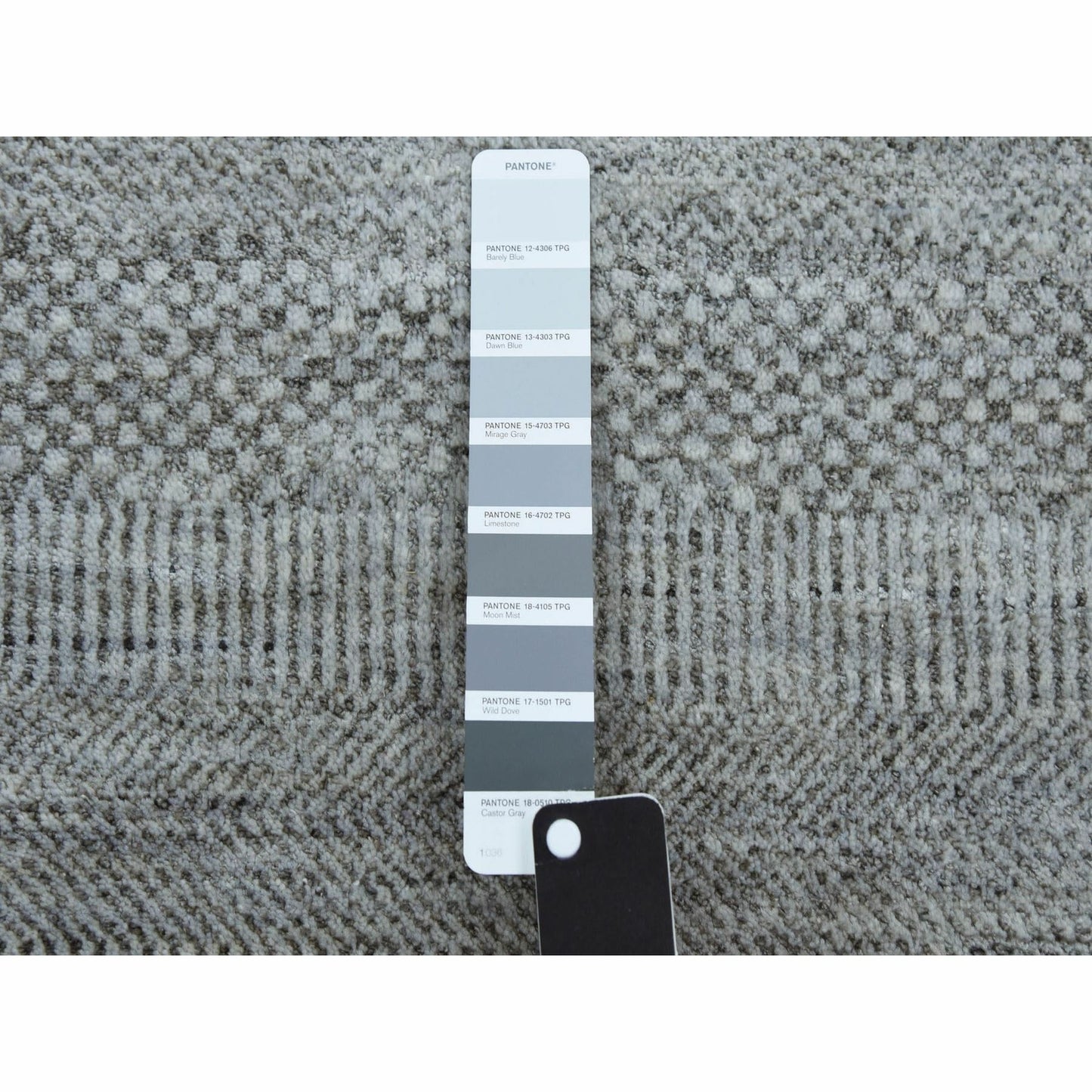 2'7"X10' Gray Wool And Silk Hand Knotted Modern Grass Design Runner Rug