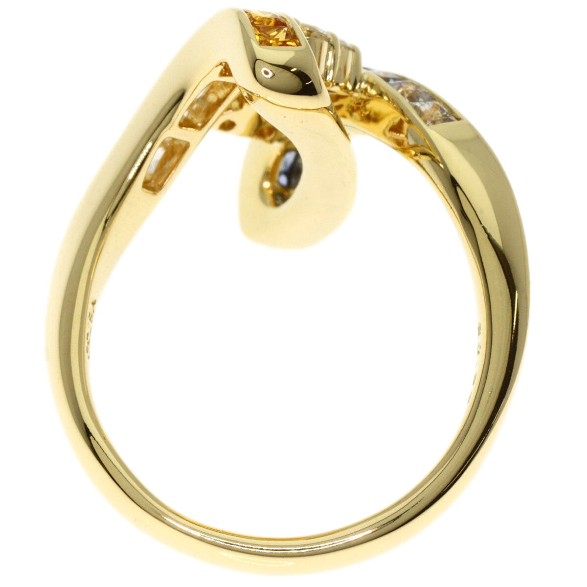 Jeunet Ring Sapphire Diamond K18 Yellow Gold