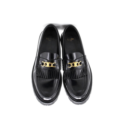 Celine Women'S Triomphe Chain Margaret Loafers Leather