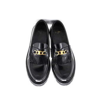 Celine Women'S Triomphe Chain Margaret Loafers Leather