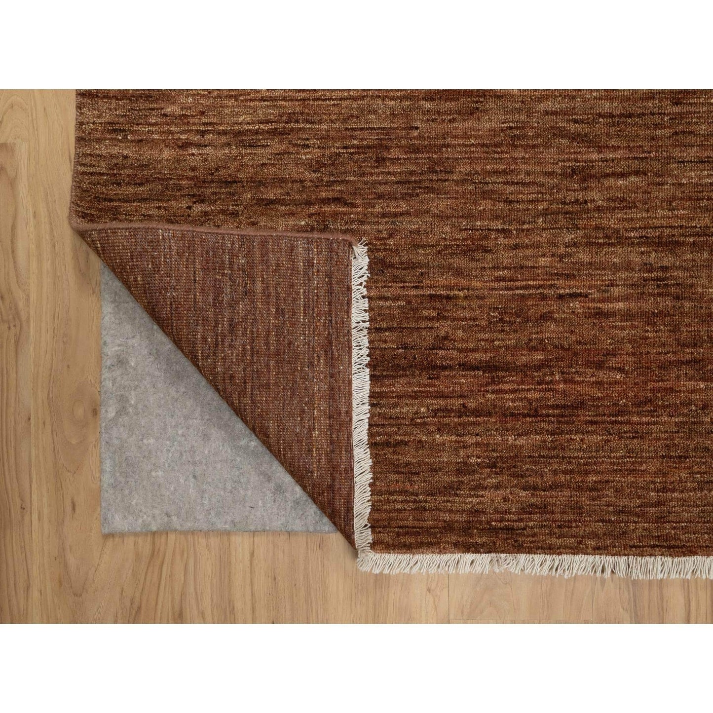 8'2"X10' Chocolate Brown Plain Solid Design 100% Wool Hand Knotted Rug