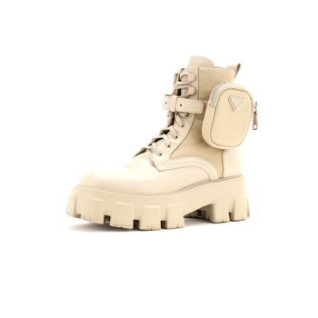 Prada Monolith Combat Boots Leather And Nylon