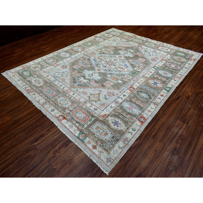 8'2"X10'3" Gray Soft Wool Hand Knotted Anatolian Village Inspired Rug