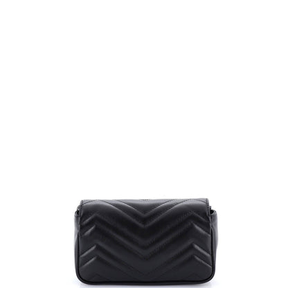 Gucci Gg Marmont Flap Belt Bag Matelasse Leather