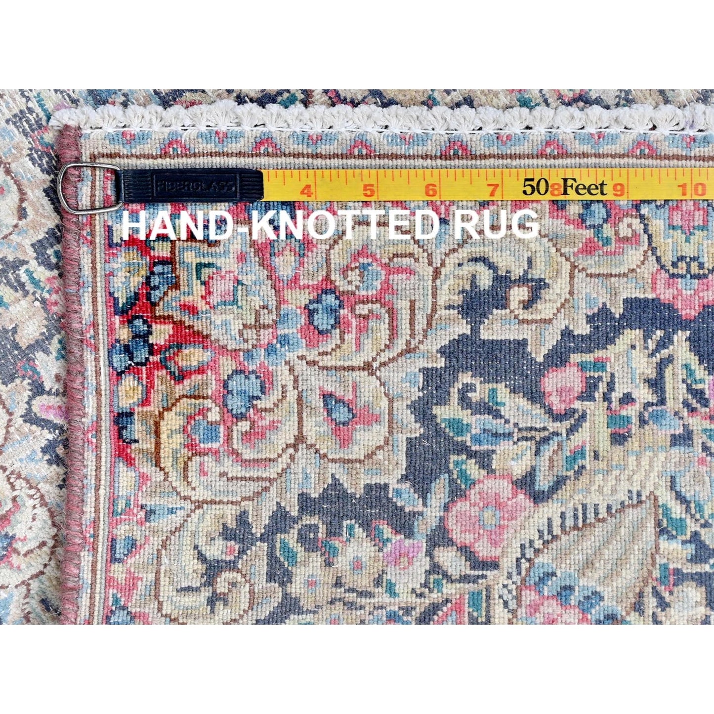 1'8"X2'4" Colorful Worn Wool Hand Knotted Old Farsian Karman Mat Rug