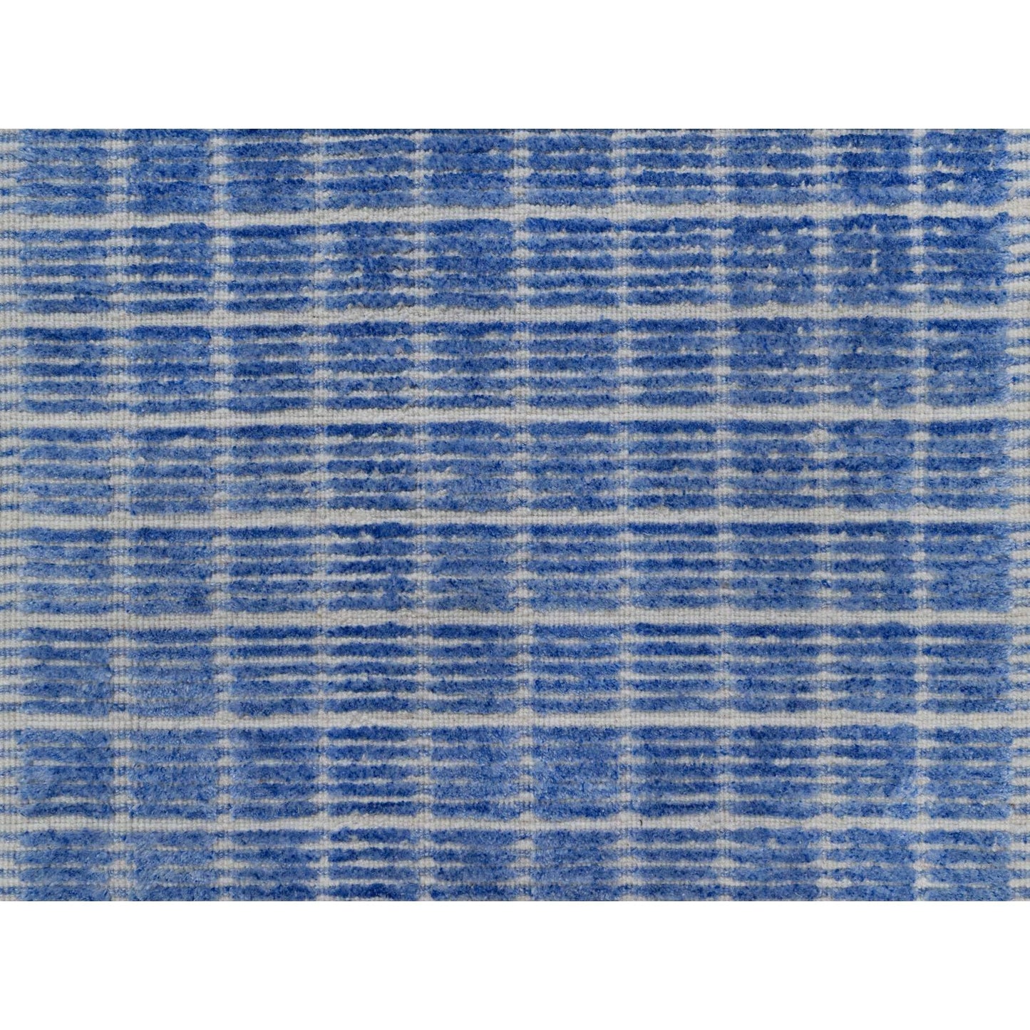 2'1"X3'1" Blue Modern Plain Decor Box Design Pure Wool Loomed Knotted Rug