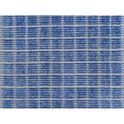 2'1"X3'1" Blue Modern Plain Decor Box Design Pure Wool Loomed Knotted Rug