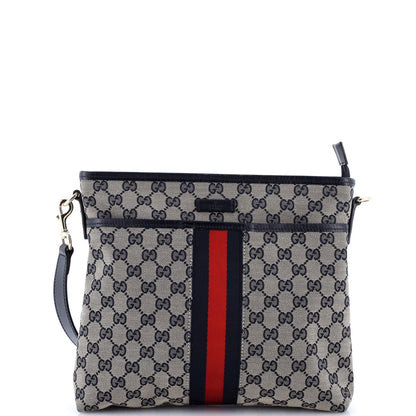 Gucci Front Pocket Web Messenger Gg Canvas Small