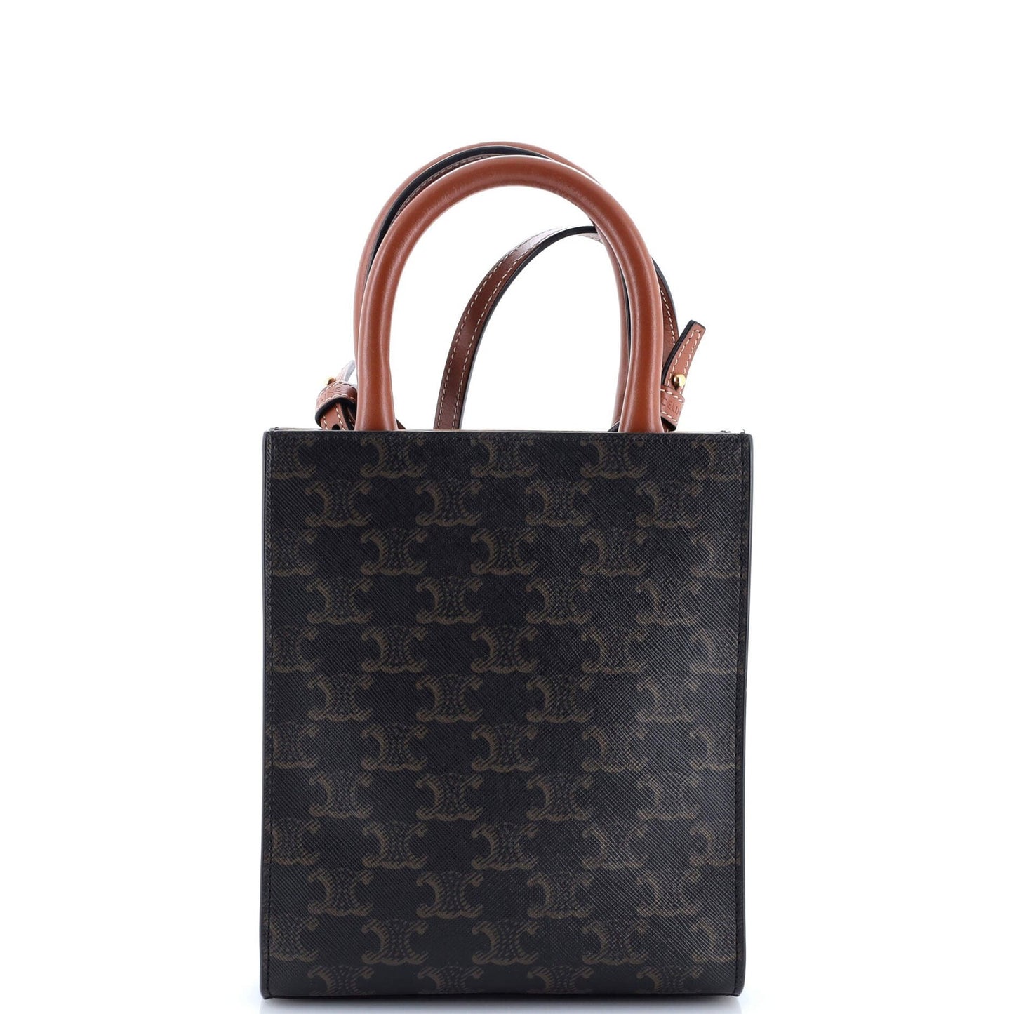 Celine Vertical Cabas Tote Triomphe Coated Canvas Mini