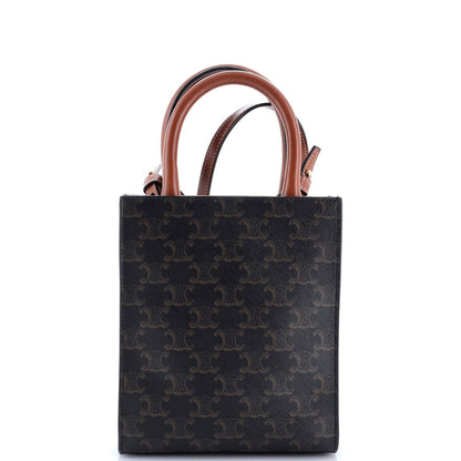 Celine Vertical Cabas Tote Triomphe Coated Canvas Mini