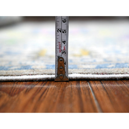 5'X6'8" Dorian Gray Hand Knotted Fusion Kazak Natural Wool Oriental Rug