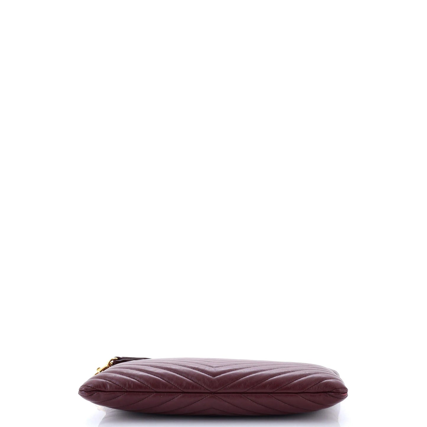 Saint Laurent Classic Monogram Wristlet Pouch Matelasse Chevron Leather Medium