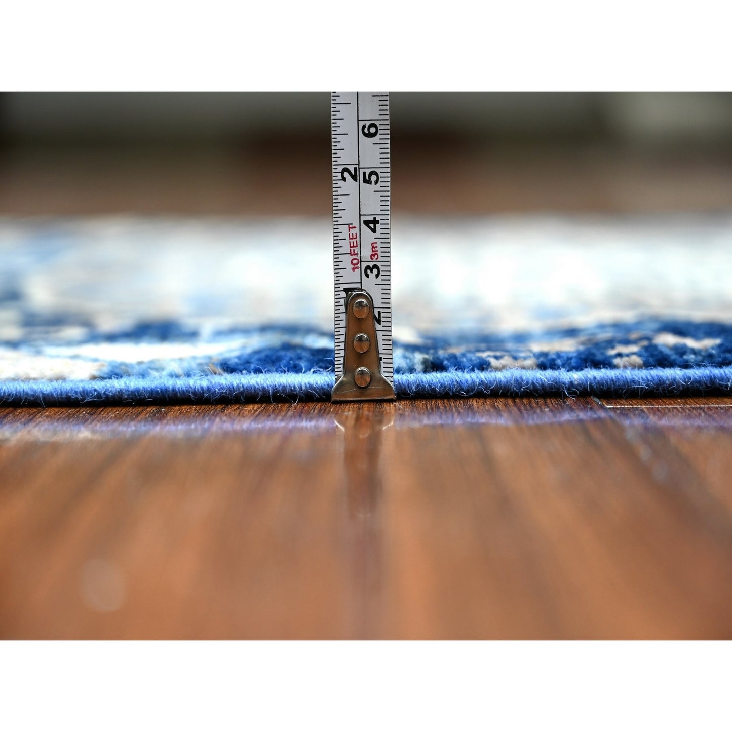 2'4"X6'8" Blue Fine Aryana Soft Wool Hand Knotted Oriental Rug